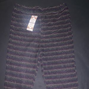 Metallic Rainbow Stripe Skinny Trousers